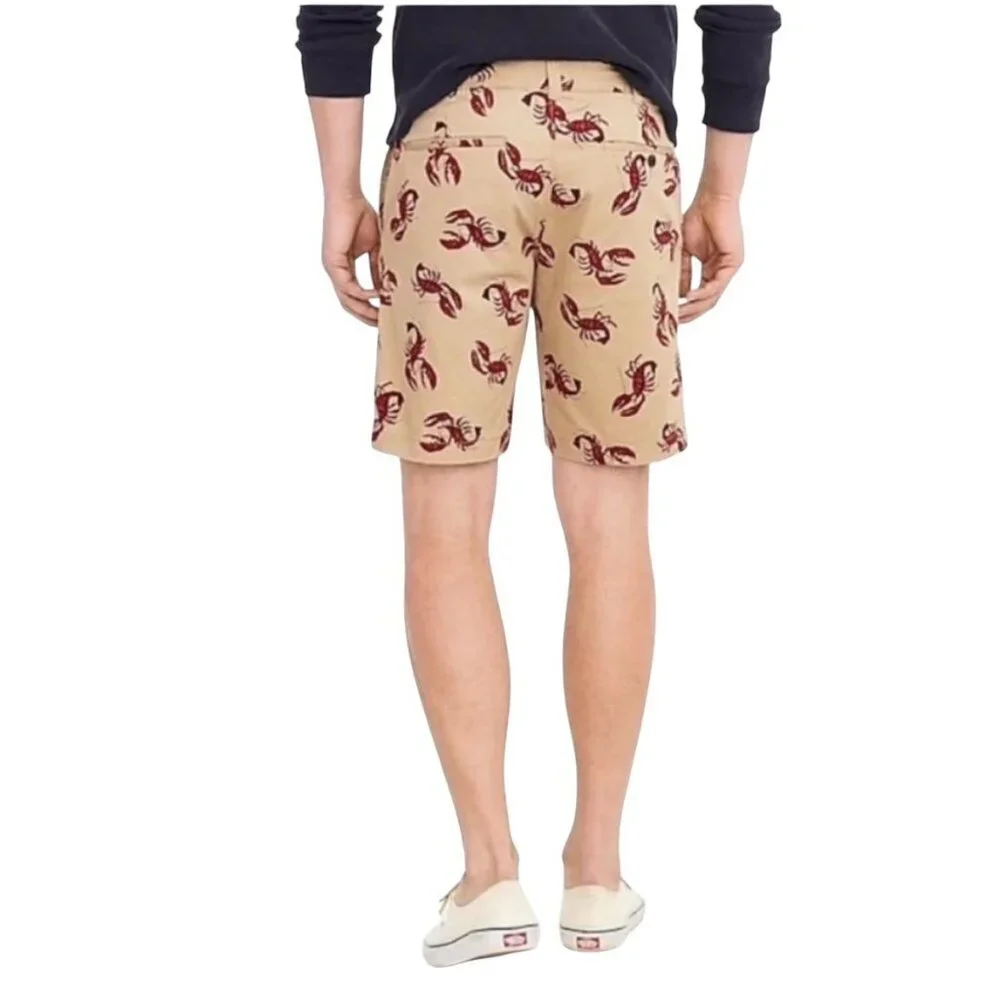 J.Crew Chino Lobster Shorts 30 Men Coastal Graphic Brunch Party